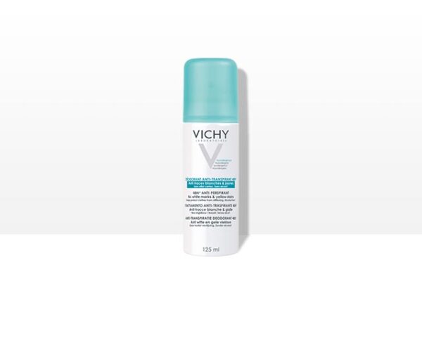 VICHY DEODORANT ANTI TRANSPIRANT 48 H ANTI TRACES BLANCHES ET JAUNES SPRAY 125 ML