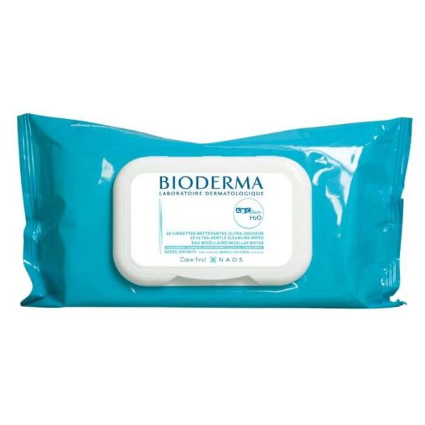 BIODERMA ABCDERM H2O 60 LINGETTES NETTOYANTES
