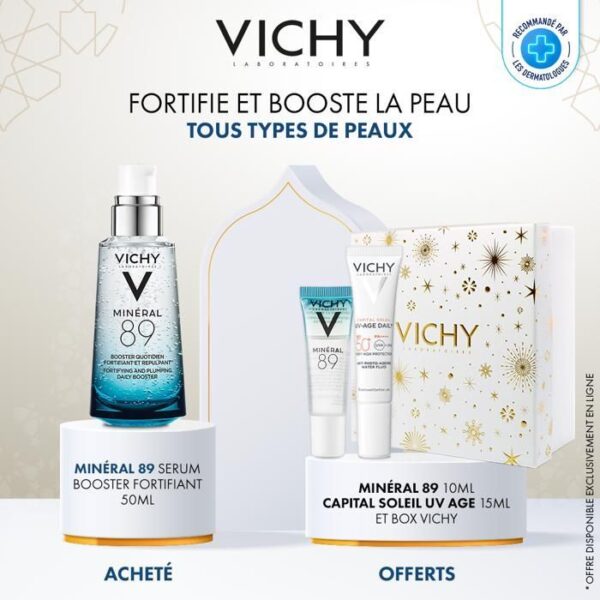 VICHY PACK MINERAL 89 MINERAL 89+CAPITAL SOLEIL UV AGE DAILY 15 ML+MINERAL 89 SERUM 10 ML
