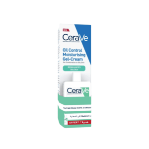 Photo du produit CeraVe Gel Crème Hydratant Oil Control pour peaux mixtes à grasses avec un gel moussant format voyage offert